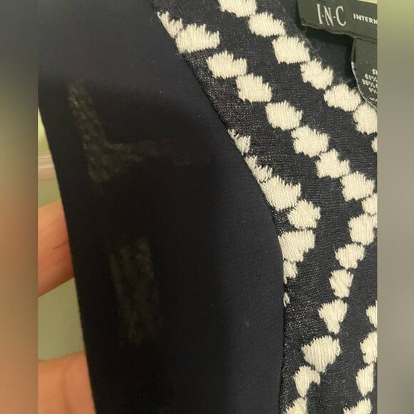 INC International Concepts Navy Blue Women’s pattern dress, size Medium - Picture 4 of 5